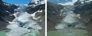 Trift-gletsjer in 2004 en 2005